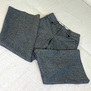 Banana Republic Wool Blend Tweed  Stretch Wide Leg Dress Trouser Pants Size 2P